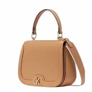 kate spade Camel/Tan Leather Top-Handle Crossbody Bag with Gold Hardware
